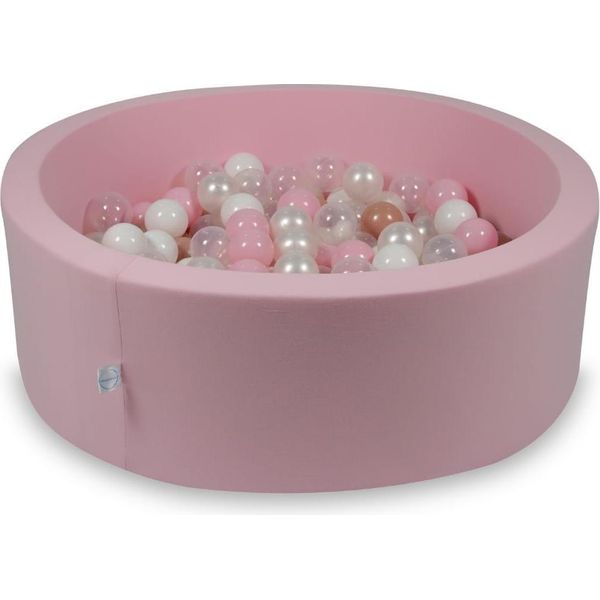 Piscina Secca Rosa Cipria 90X30 Con 200 Palline: Trasparente, Bianco, Madreperla, Rosa Chiaro, Oro Rosa-image