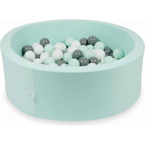 Piscina Secca Alla Menta 90X30 Con 200 Palline: Bianco, Grigio, Menta Chiara-image