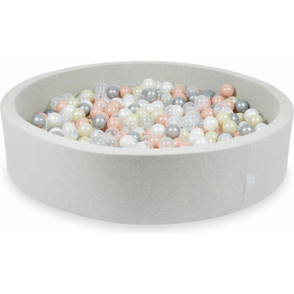 Bacinella Grigio Chiaro 130X30 Con 600 Palline: Trasparente, Madreperla, Argento, Oro Rosa, Oro Chiaro-image