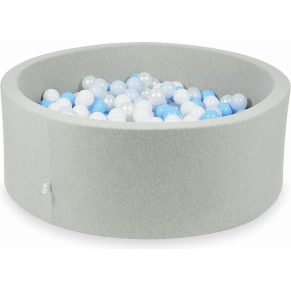 Bacino Asciutto Grigio Chiaro 110X40 Con 500 Palline: Bianco, Madreperla, Azzurro, Azzurro Madreperla-image
