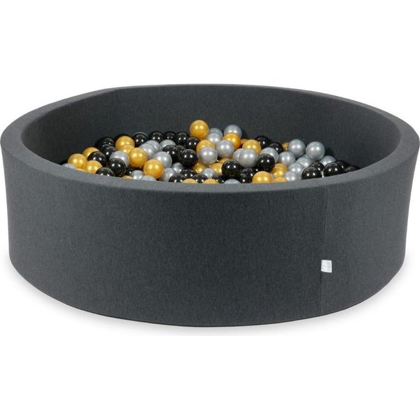 Piscina A Secco In Grafite 130X40 Con 700 Palline: Argento, Oro, Nero-image