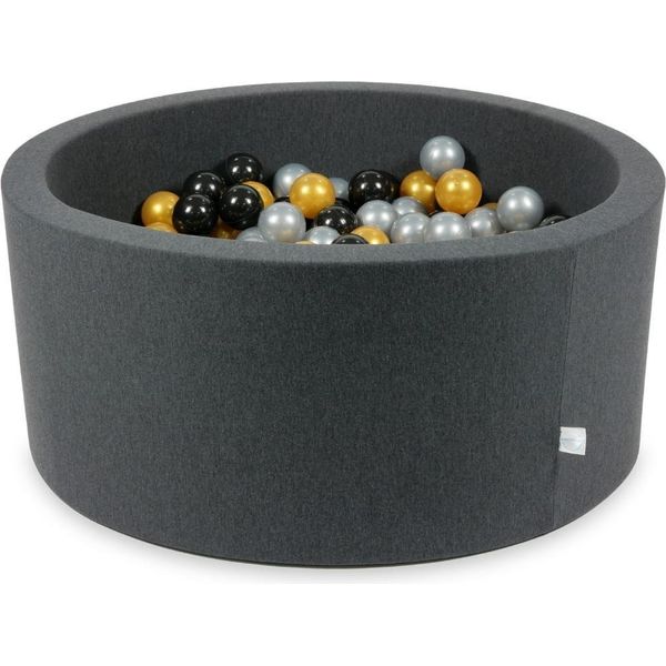 Piscina In Grafite A Secco 90X40 Con 300 Palline: Argento, Oro, Nero-image
