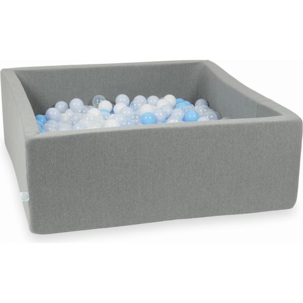 Bacino Di Asciugatura Grigio 110X110X40 Con 600 Palline: Trasparente, Bianco, Azzurro, Azzurro Perlato-image