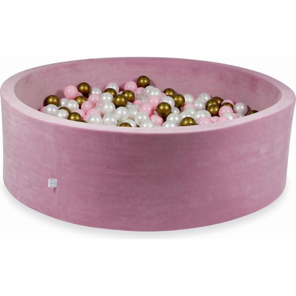 Bacinella 130X40Cm Velvet Soft Pink Con 700 Palline: Madreperla, Oro Antico, Rosa Chiaro-image