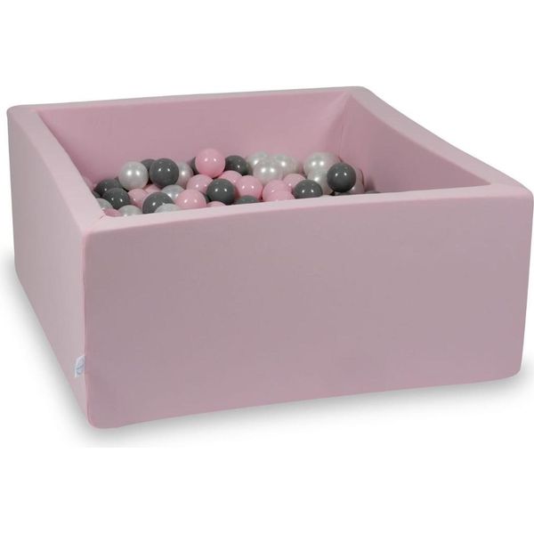 Dry Pool, Rosa Cipria, 90X90X40, Con 400 Palline: Madreperla, Grigio, Rosa Chiaro-image