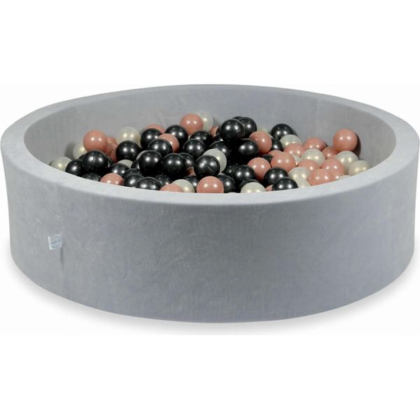 Bacinella 110X30Cm Velvet Soft Light Grey Con 400 Palline: Oro Rosa, Opalescente, Grafite Metallizzata-image