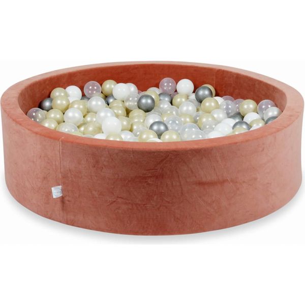 Vasca Di Essiccazione 110X30Cm Velvet Soft Canyon Clay Con 400 Palline: Trasparente, Bianco, Perla, Argento, Oro Chiaro-image