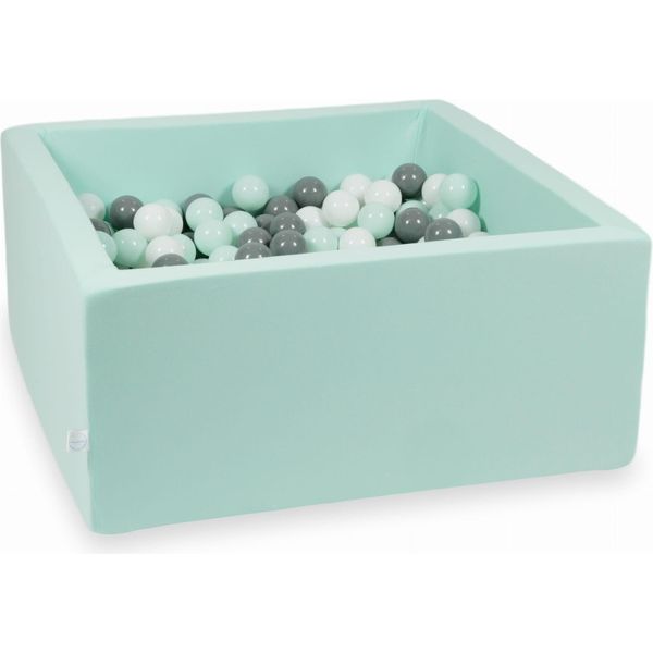 Piscina Dry Mint 90X90X40 Con 400 Palline: Bianco, Grigio, Menta Chiaro-image