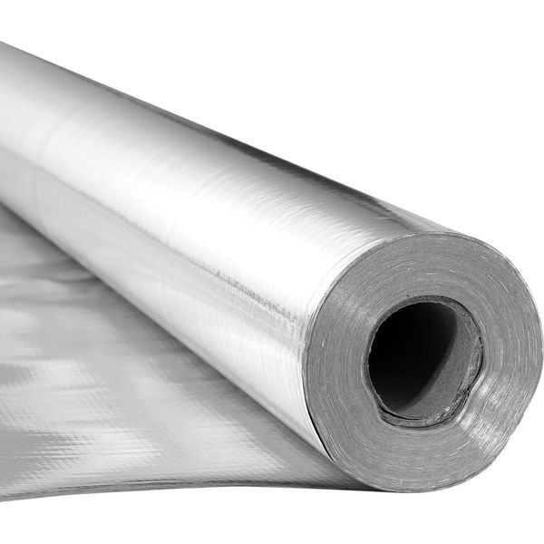 Pellicola Isolante Vevor, Pellicola Isolante In Tessuto Non Perforato, 0,15 Mm, Pellicola Riflettente 38,1 M X 122 Cm, Protezione Bifacciale Per La Riflessione Del Calore In Foglio Di Alluminio, Rotolo Di Isolamento Termico Per Tetti Di Finestre-image
