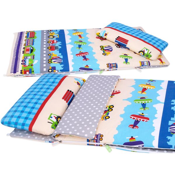 Sacco Nanna Bobo Per Bambini 155X70 Cm Grande Tutto L'anno Sacco A Pelo In Cotone Con Controllo Della Temperatura - Veicoli Colorati-image