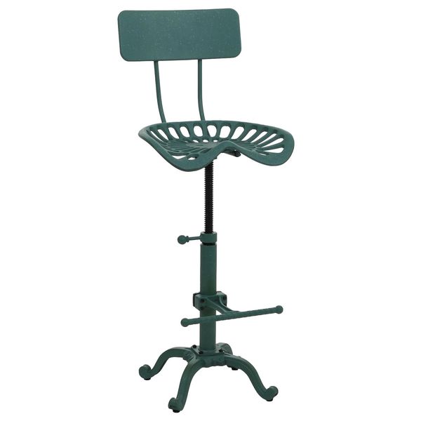 Barhocker MCW-N26, Barstuhl Tresenhocker, HöHenverstellbar Drehbar FußAblage Industrial Metall ~ GrüN-image