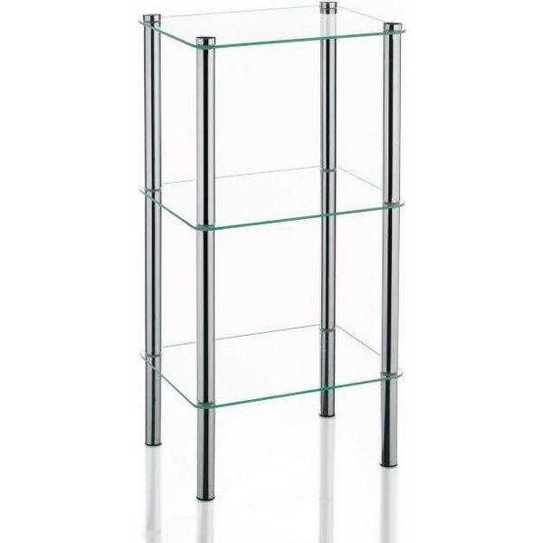 Scaffale Kela - Modello: Lars Con 3 Ripiani - Materiale: Vetro, Metallo - Dimensioni: 40 X 30 X 76,5Cm, 18100-image