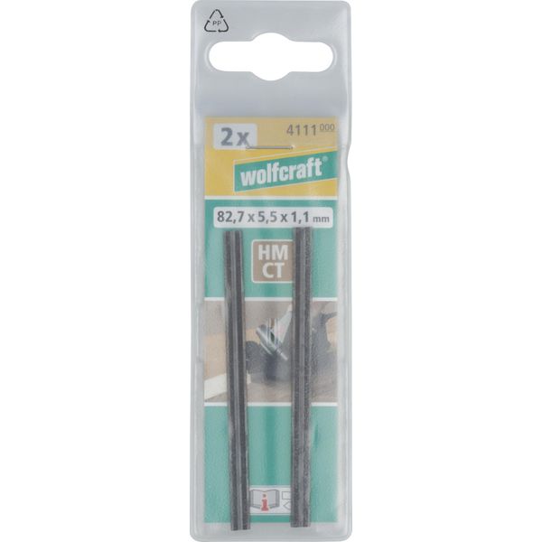 Wolfcraft 2 Pezzi Coltelli Per Piallare Hm 82,5X5,5X1,1Mm 4111000-image