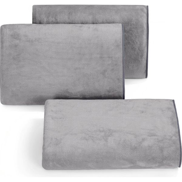 Eurofirany | Asciugamano Sportivo - Amy - 50X90 Cm - Grigio Acciaio - Asciugatura Rapida - Antibatterico-image