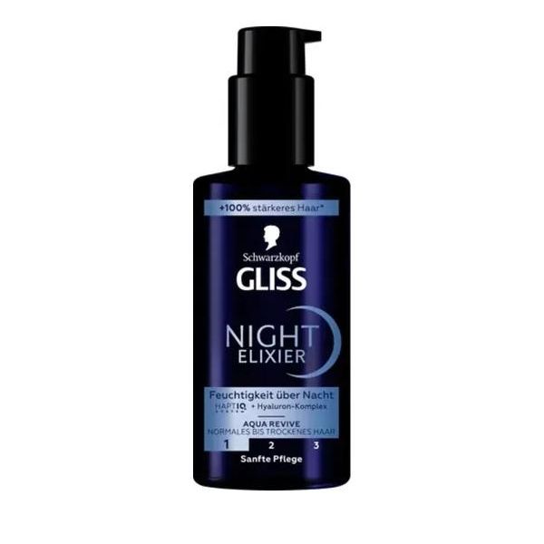 Gliss Kur Night Elixier Siero Per Capelli Aqua Revive, 100 Ml (Prodotto Dalla Germania)-image