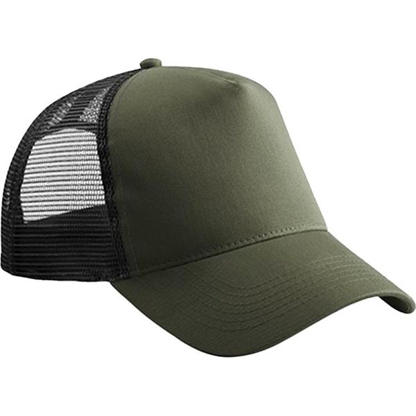 Beechfield - Cappello Trucker Snapback Per Bambini BC5098 (Taglia Unica) (Oliva/Nero)-image
