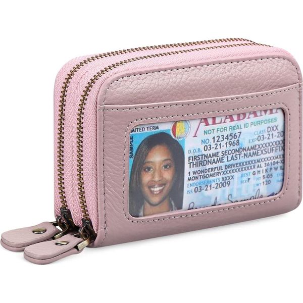 Portafoglio Da Donna Con Protezione Rfid, Mini Portafoglio Da Donna Tasca Portamonete Con Cerniera Portacarte Con Molti Slot Per Carte, Pr-image
