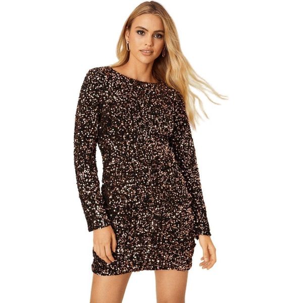 Dorothy Perkins - Mini Abito Arricciato Da Donna DP1176 (42 It) (Bronzo)-image