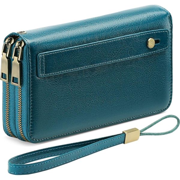 Portafoglio Da Donna Grande, Portafoglio Da Donna In Con Doppia Cerniera Da Donna, Portafoglio Da Donna Con Protezione Rfid-image