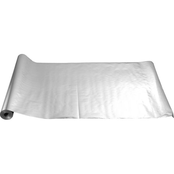 Succebuy Pellicola Isolante In Tessuto Non Perforato, Spessore 0,15 Mm, Pellicola Riflettente 38,1 M X 122 Cm, Protezione Termica Bifacciale In Foglio Di Alluminio, Rotolo Isolante Per Finestre E Tetti-image
