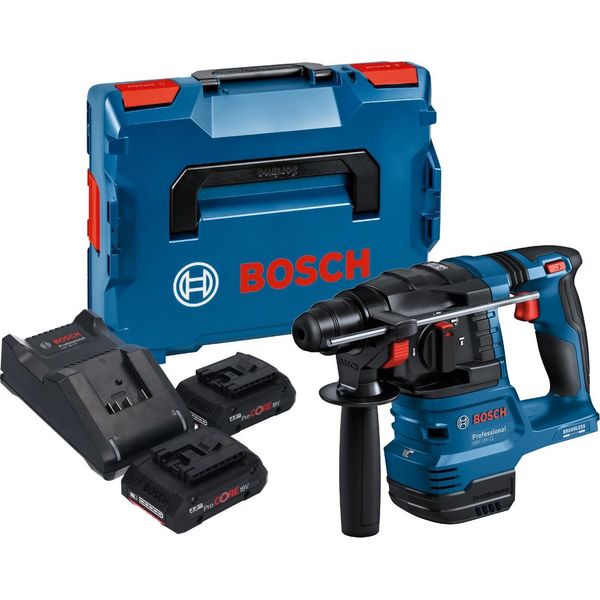 Bosch Gbh 18V-22 Professional Trapano A Percussione A Batteria 18 V 1,9 J Sds Plus Brushless + 2X Batteria Procore 4,0 Ah + Caricabatteria + L-Boxx-image