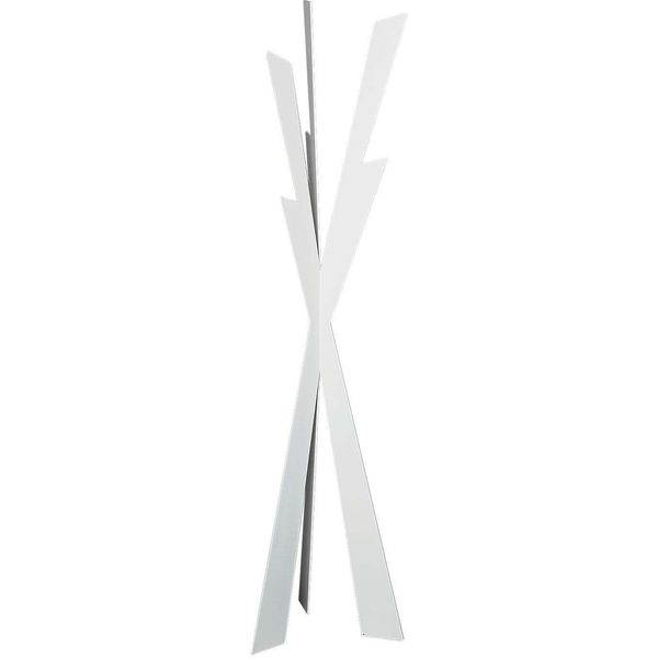 Appendiabiti Da Terra Zeus 40X177 Cm In Ferro Colore Bianco Design Contemporaneo Elegante Autoportante Per Ingresso, Camera O Studio Italy-image