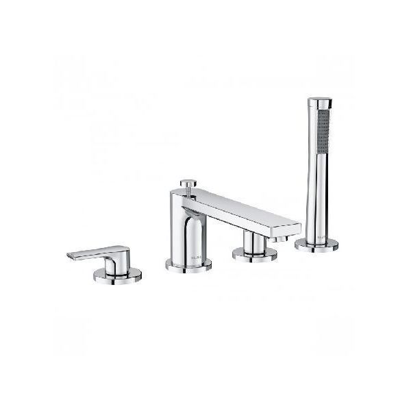 Kludi Zenta Sl Mitigeur Monocommandé Pour Bain Et Douche, Montage Bord De Carrelage à Quatre Trous, Saillie 220Mm, Chrome, 484240565, 484240565-image