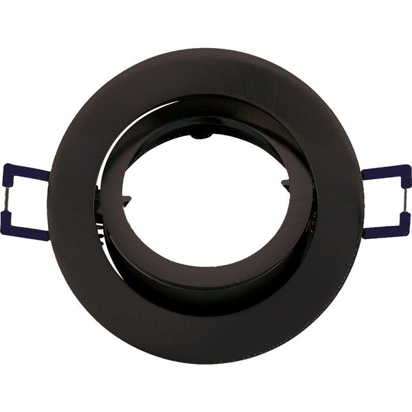 Faretto Da Incasso GU10 Cornice Orientabile Ø68Mm Foro Alluminio Incl. Attacco GU10 Per Lampadine Led Rotondo Nero-image