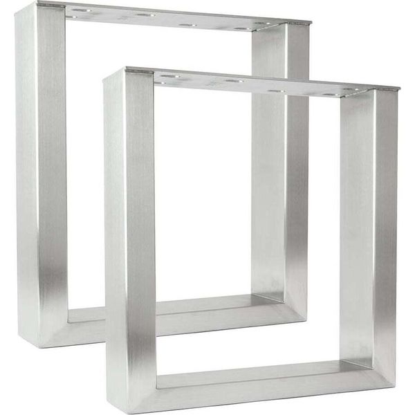 Natural Goods Berlin, Guide Per Mobili Rechteck 70X30 In Acciaio Inox, Guide Per Tavoli, Gambe Per Tavoli, Struttura Per Tavoli, Tavolo Da Pranzo, Panca, Tavolino, L40Xh43 Cm, 2 Pezzi-image