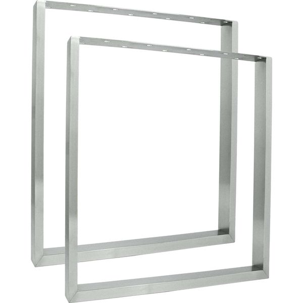 Natural Goods Berlin, Guide Per Mobili Rechteck 70X30 In Acciaio Inox, Guide Per Tavoli, Gambe Per Tavoli, Struttura Per Tavoli, Tavolo Da Pranzo, Panca, Tavolino, L50Xh72 Cm, 2 Pezzi-image