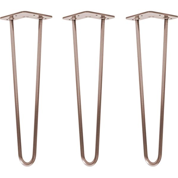Natural Goods Berlin Gambe Hairpin, Gambe Per Capelli, Gambe Per Mobili, Gambe Per Tavoli, Oro Rosa Antico, 45 Cm, 2 Montanti, 3 Pezzi-image