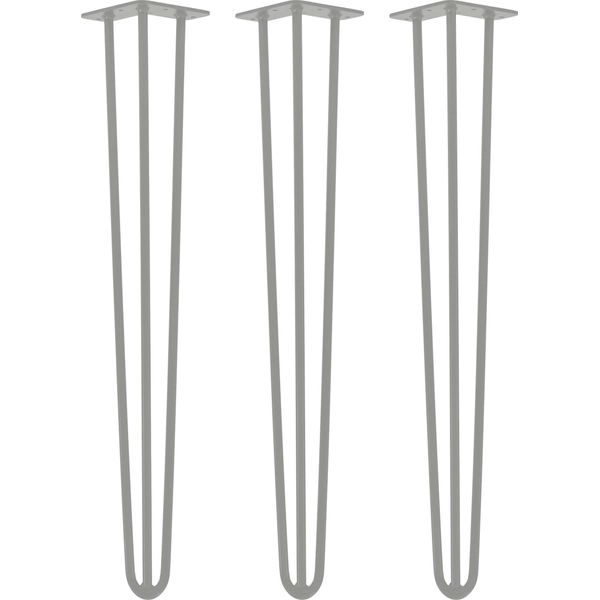Natural Goods Berlin Gambe Hairpin, Gambe A Forcina, Gambe Per Mobili, Gambe Per Tavoli, Grigio, 71 Cm, 3 Montanti, 3 Pezzi-image