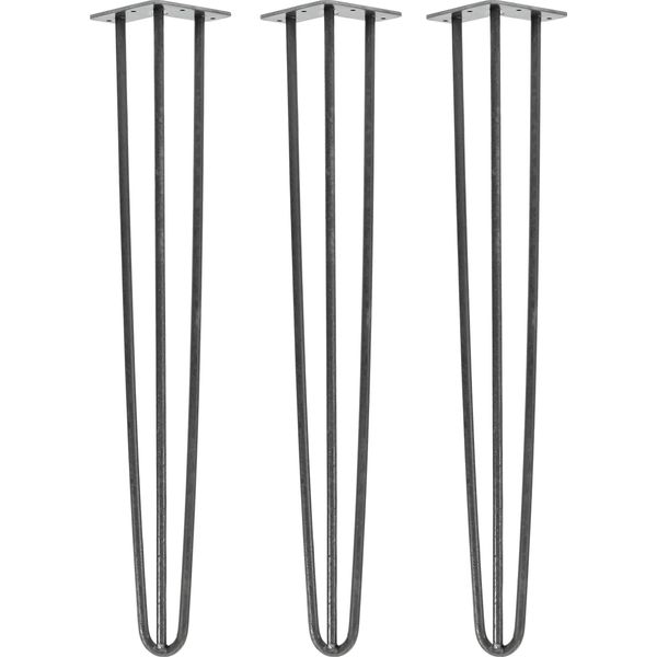 Natural Goods Berlin Gambe Hairpin, Gambe A Forcina, Gambe Per Mobili, Gambe Per Tavoli, Antracite Industriale, 71 Cm, 3 Montanti, 3 Pezzi-image