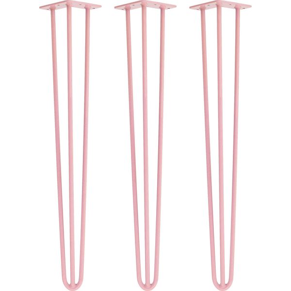 Natural Goods Berlin Gambe Hairpin, Gambe A Forcina, Gambe Per Mobili, Gambe Per Tavoli, Rosa, 71 Cm, 3 Montanti, 3 Pezzi-image