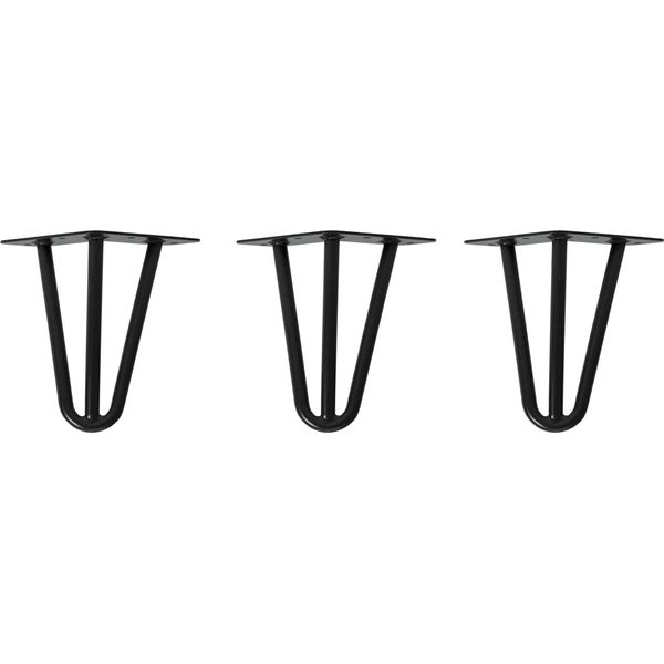 Natural Goods Berlin Gambe Hairpin, Gambe A Forcina, Gambe Per Mobili, Gambe Per Tavoli, Nero, 15 Cm, 3 Montanti, 3 Pezzi-image