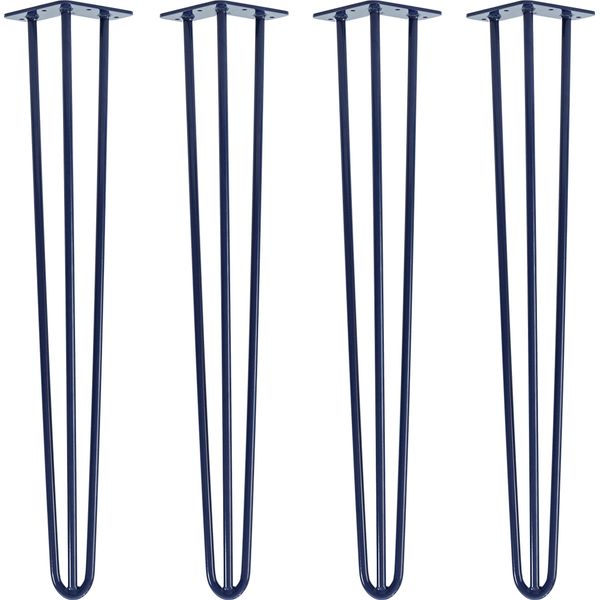 Natural Goods Berlin Gambe Hairpin, Gambe A Forcina, Gambe Per Mobili, Gambe Per Tavoli, Blu Navy, 71 Cm, 3 Montanti, 4 Pezzi-image