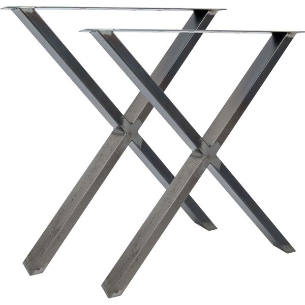 Natural Goods Berlin Mobili X-FORM, Guide Per Tavolo, Gambe Per Tavolo, Struttura Per Tavolo, Tavolo Da Pranzo, Panca, Tavolino, Industriale, L70Xh72 Cm, 2 Pezzi-image