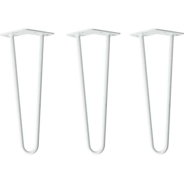 Natural Goods Berlin Gambe Hairpin, Gambe A Forcina, Gambe Per Mobili, Gambe Per Tavoli, Bianco, 35 Cm, 2 Montanti, 3 Pezzi-image