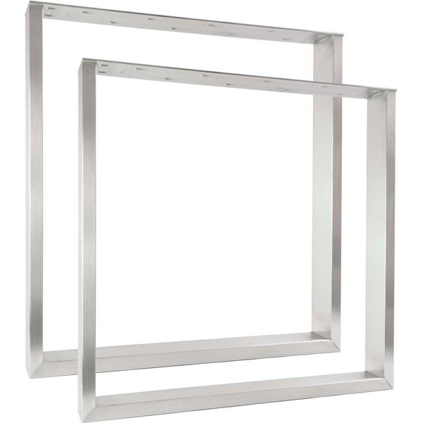 Natural Goods Berlin, Guide Per Mobili Rechteck 70X30 In Acciaio Inox, Guide Per Tavoli, Gambe Per Tavoli, Struttura Per Tavoli, Tavolo Da Pranzo, Panca, Tavolino, L60Xh72 Cm, 2 Pezzi-image