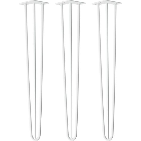 Natural Goods Berlin Gambe Hairpin, Gambe A Forcina, Gambe Per Mobili, Gambe Per Tavoli, Bianco, 71 Cm, 3 Montanti, 3 Pezzi-image
