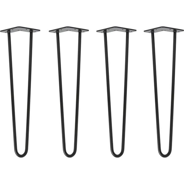 Natural Goods Berlin Gambe Hairpin, Gambe A Forcina, Gambe Per Mobili, Gambe Per Tavoli, Nero, 50 Cm, 2 Montanti, 4 Pezzi-image