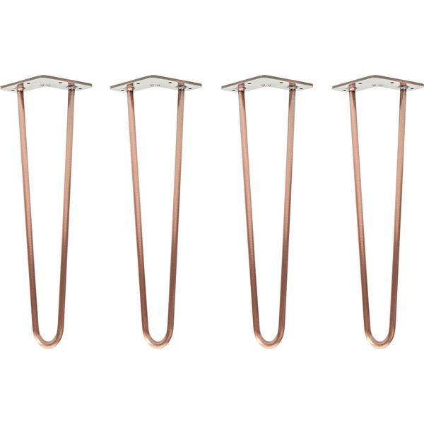 Natural Goods Berlin Gambe Hairpin, Gambe Per Capelli, Gambe Per Mobili, Gambe Per Tavoli, Oro Rosa Antico, 45 Cm, 2 Montanti, 4 Pezzi-image