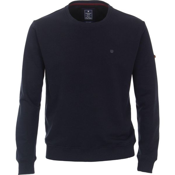 Redmond Felpa Uomo Casual Manica Lunga Collo Tondo Regular Fit Cotone Misto Uni Navy L-image