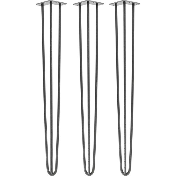 Natural Goods Berlin Gambe Hairpin, Gambe A Forcina, Gambe Per Mobili, Gambe Per Tavoli, Antracite Industriale, 100 Cm, 3 Montanti, 3 Pezzi-image