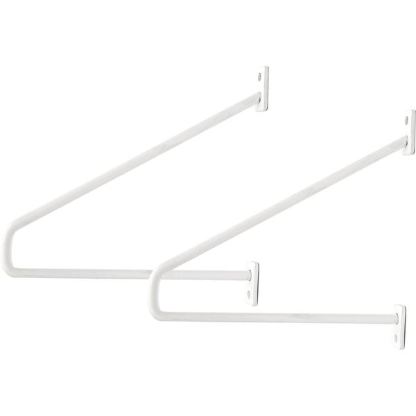 Natural Goods Berlin Supporto Per Mensola Prenzlberg, Supporto Per Mensola, Supporto Per Mensola, Mensola A Muro, Supporto A Muro, Bianco, Per Mensola Da 250 Mm, 2 Pezzi-image
