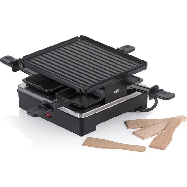 Kela Raclette/Grill Ginevra In Alluminio Nero 4 Persone 21,5X21,5X12,0Cm KL-10048-image
