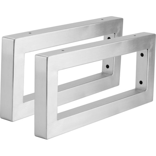 Natural Goods Berlin Supporto A Parete Rechteck, Supporto Per Mensola, Supporto A Parete, Lavabi, Supporto Per Mensola, Acciaio Inox, 350 Mm, 2 Pezzi-image