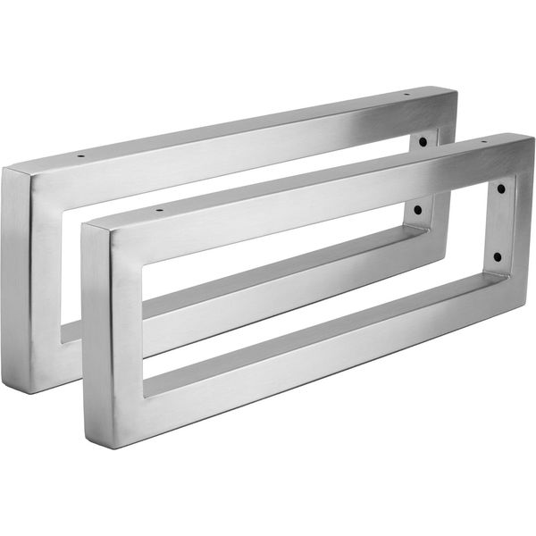 Natural Goods Berlin Supporto A Parete Rechteck, Supporto Per Mensola, Supporto A Parete, Lavabi, Supporto Per Mensola, Acciaio Inox, Profondità 500 Mm, 2 Pezzi-image