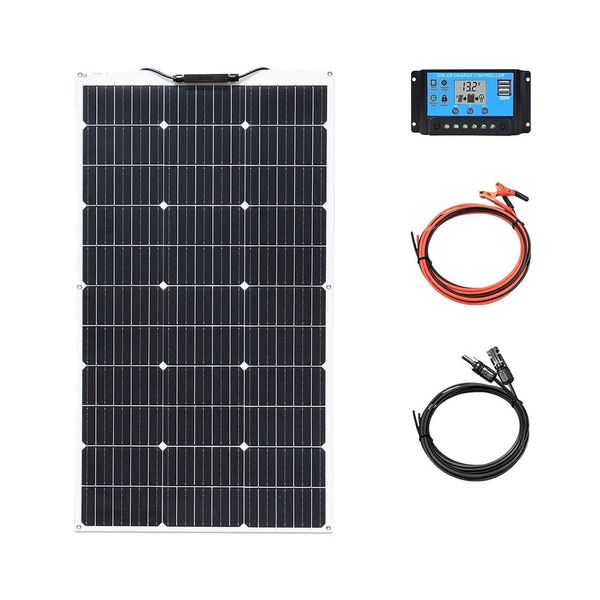 Kit Di Pannelli Solari Flessibili, Alta Efficienza, Impermeabile IP67, Kit Solare 12V 100W-image