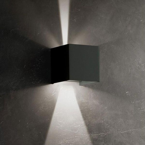 Lampada A Led Da Parete Cubetto IP54 6,5W Con Alette Regolabili Corten-image